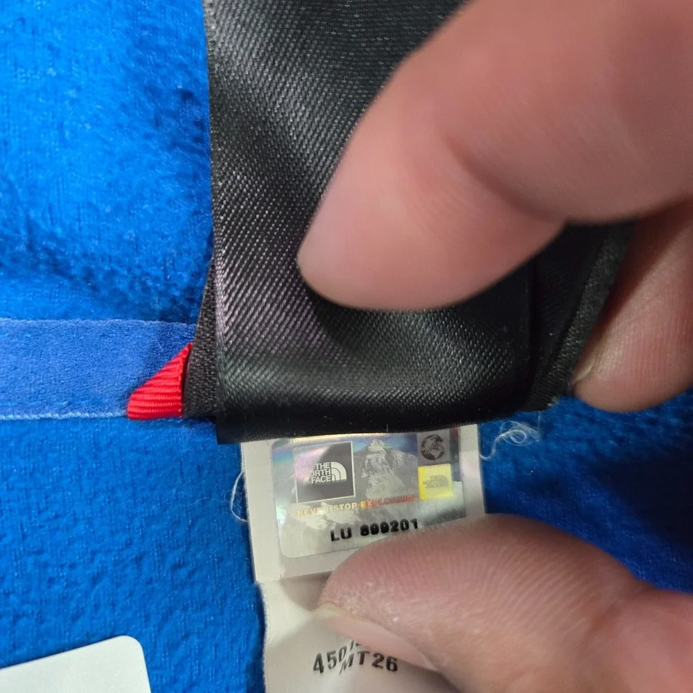 The North Face Men Sweatshirt 2XL Blue Colorblock‎ 1/2 Zip Pockets Mock Neck